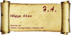 Hőgye Alex névjegykártya
